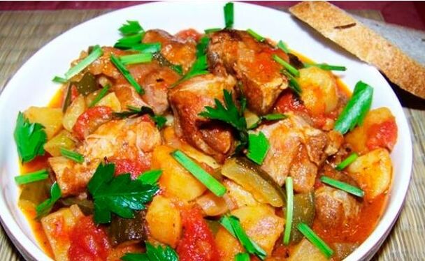 Carnes con verduras -sayurán